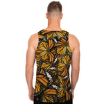 Tiger Monarch Butterfly Pattern Print Men's Tank Top