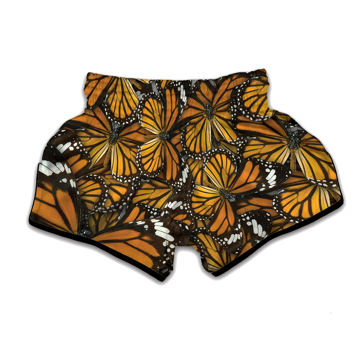 Tiger Monarch Butterfly Pattern Print Muay Thai Boxing Shorts