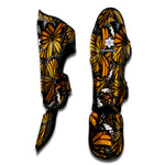 Tiger Monarch Butterfly Pattern Print Muay Thai Shin Guard