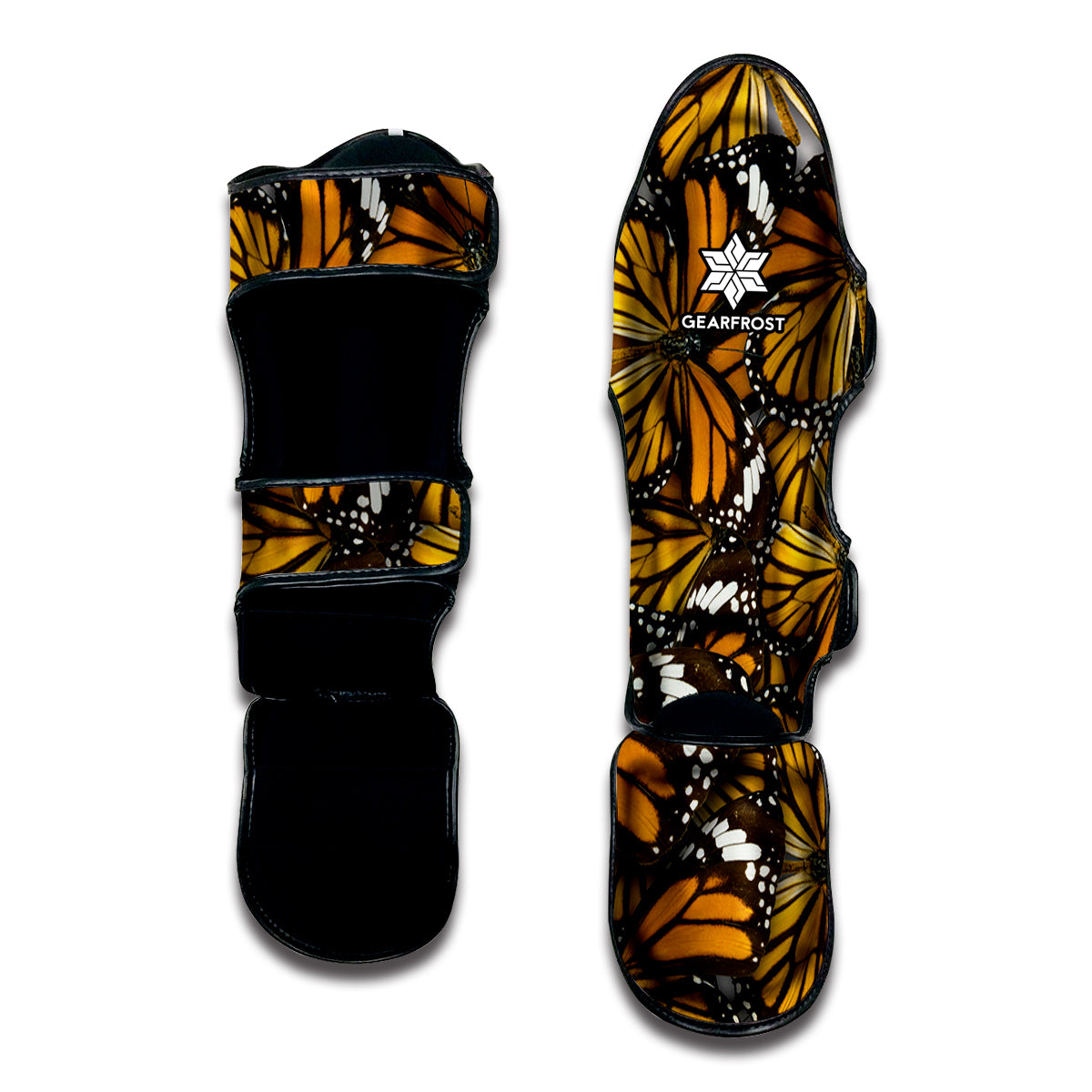 Tiger Monarch Butterfly Pattern Print Muay Thai Shin Guard