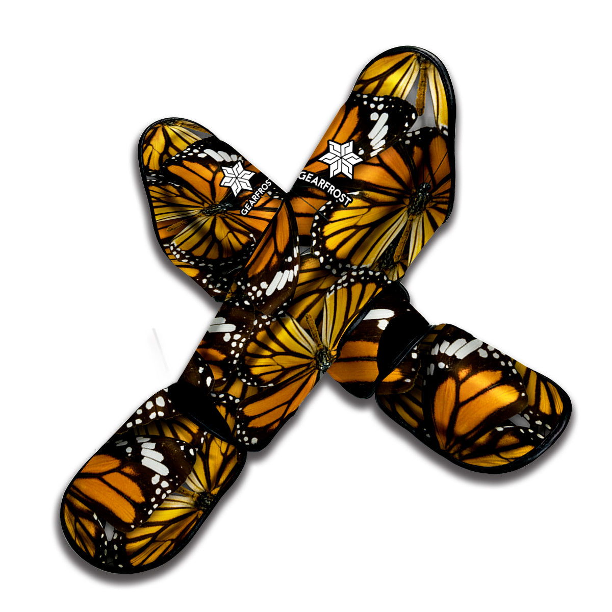 Tiger Monarch Butterfly Pattern Print Muay Thai Shin Guard