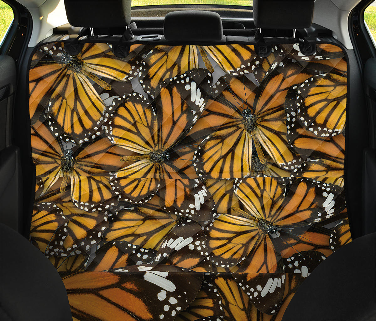 Tiger Monarch Butterfly Pattern Print Pet Car Back Seat Cover