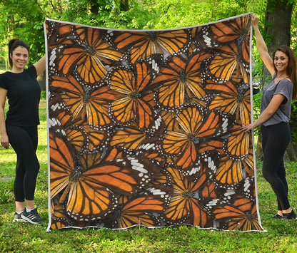 Tiger Monarch Butterfly Pattern Print Quilt