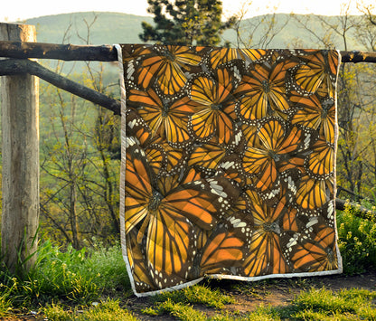 Tiger Monarch Butterfly Pattern Print Quilt