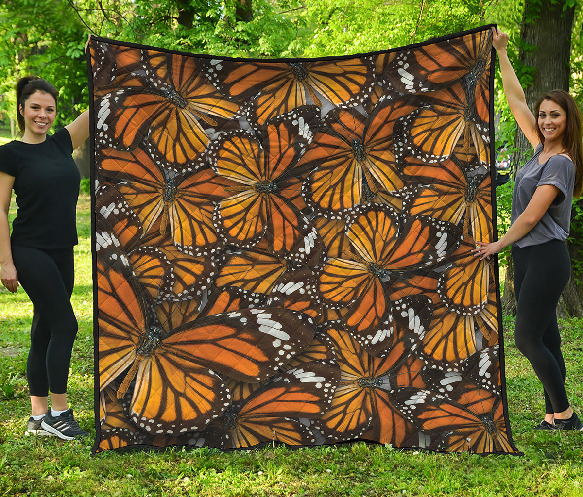 Tiger Monarch Butterfly Pattern Print Quilt