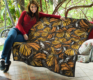 Tiger Monarch Butterfly Pattern Print Quilt