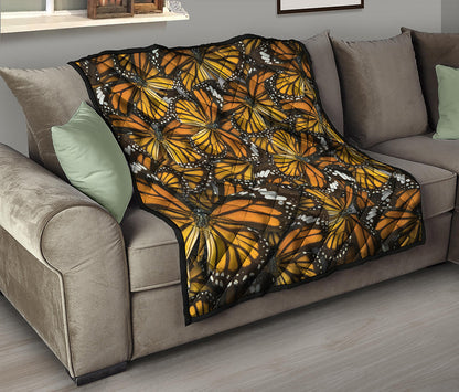 Tiger Monarch Butterfly Pattern Print Quilt
