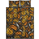 Tiger Monarch Butterfly Pattern Print Quilt Bed Set