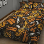 Tiger Monarch Butterfly Pattern Print Quilt Bed Set