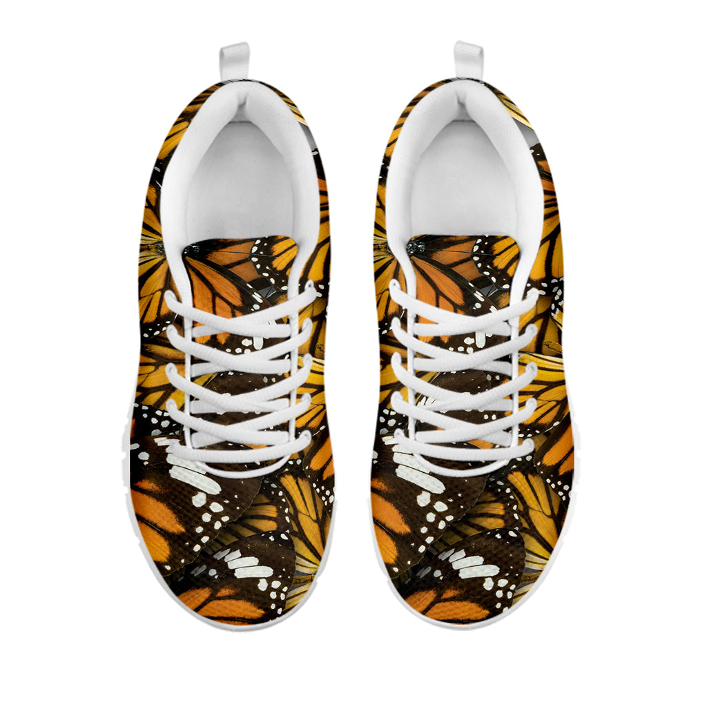 Tiger Monarch Butterfly Pattern Print White Sneakers