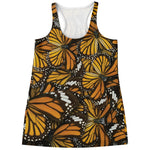 Tiger Monarch Butterfly Pattern Print Women's Racerback Tank Top