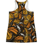 Tiger Monarch Butterfly Pattern Print Women's Racerback Tank Top