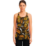 Tiger Monarch Butterfly Pattern Print Women's Racerback Tank Top