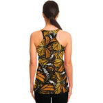 Tiger Monarch Butterfly Pattern Print Women's Racerback Tank Top