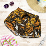 Tiger Monarch Butterfly Pattern Print Women's Shorts