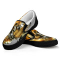 Tiger Painting Print Black Slip On Sneakers