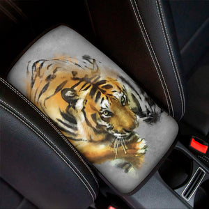 Tiger Painting Print Car Center Console Cover