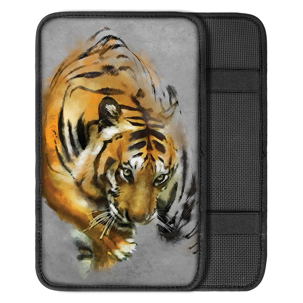 Tiger Painting Print Car Center Console Cover