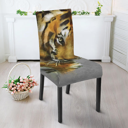 Tiger Painting Print Dining Chair Slipcover