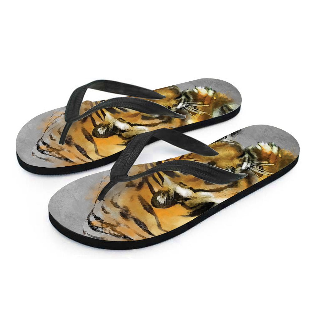 Tiger Painting Print Flip Flops