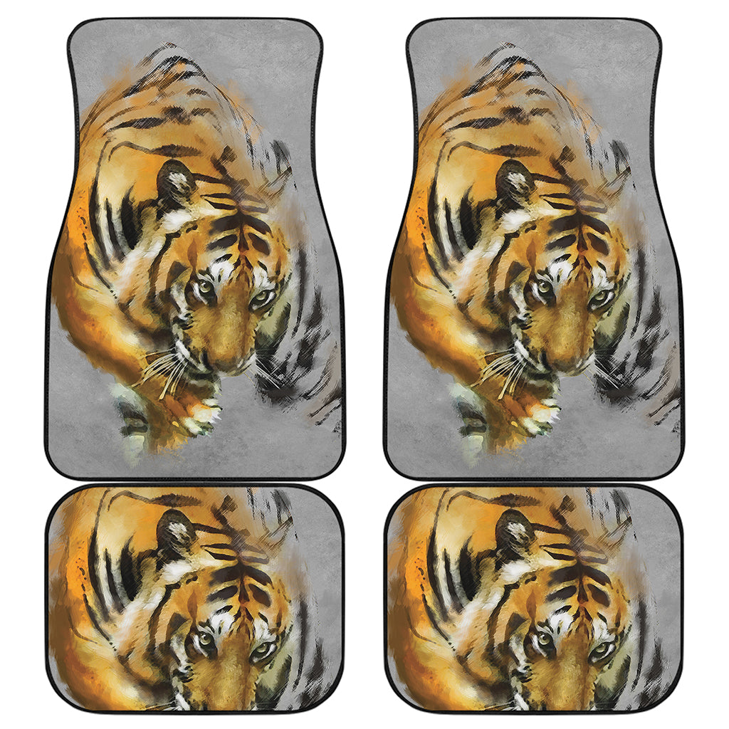 Tiger Painting Print Front and Back Car Floor Mats