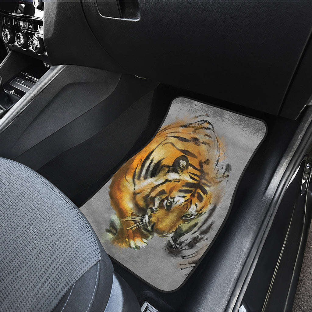 Tiger Painting Print Front and Back Car Floor Mats