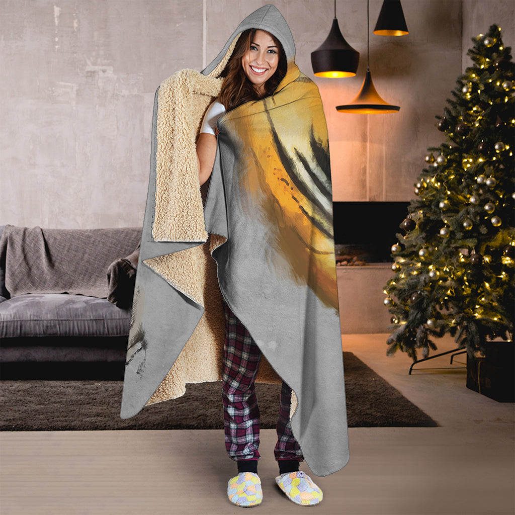 Tiger Painting Print Hooded Blanket