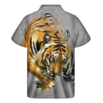 Tiger Painting Print Men's Short Sleeve Shirt