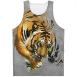 Tiger Painting Print Men's Tank Top