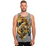 Tiger Painting Print Men's Tank Top