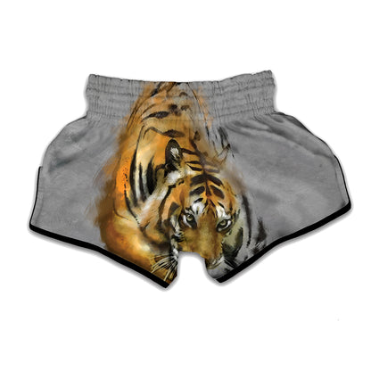 Tiger Painting Print Muay Thai Boxing Shorts