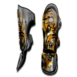 Tiger Painting Print Muay Thai Shin Guard