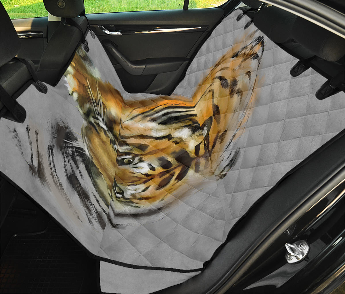 Tiger Painting Print Pet Car Back Seat Cover