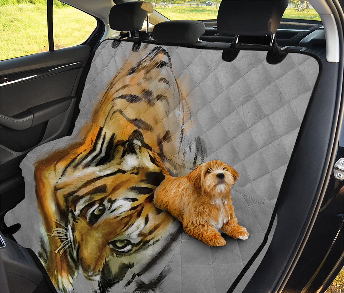 Tiger Painting Print Pet Car Back Seat Cover