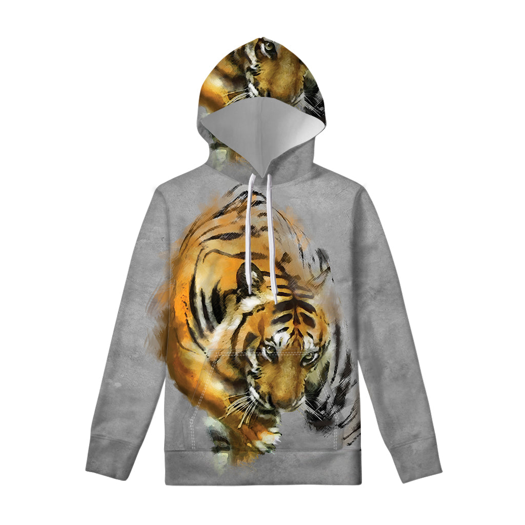 Tiger Painting Print Pullover Hoodie