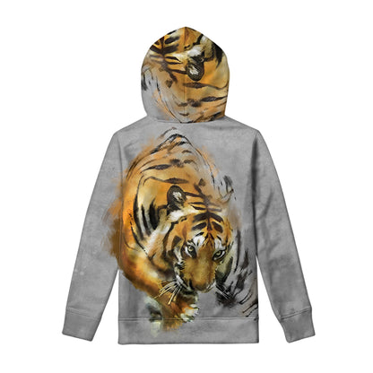 Tiger Painting Print Pullover Hoodie
