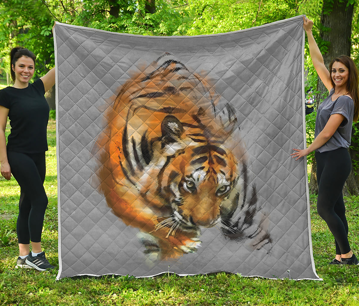 Tiger Painting Print Quilt