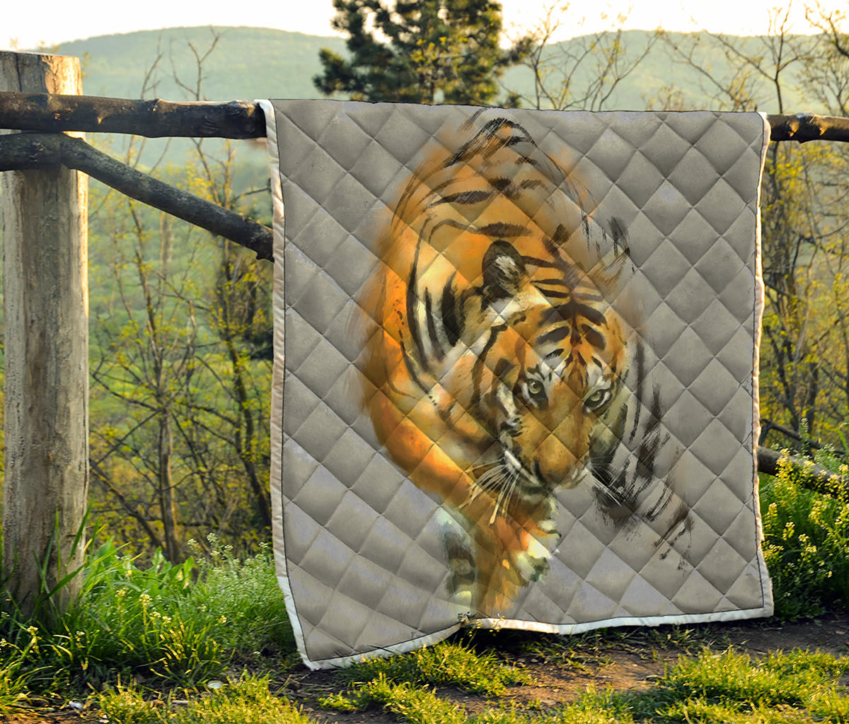 Tiger Painting Print Quilt