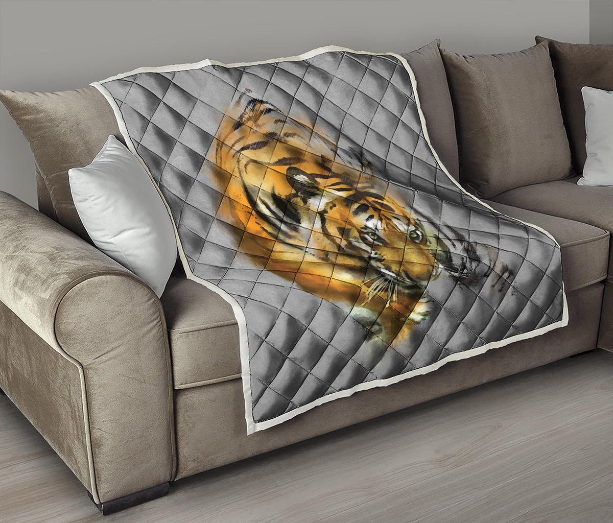 Tiger Painting Print Quilt
