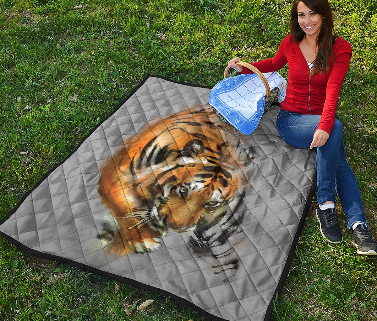 Tiger Painting Print Quilt