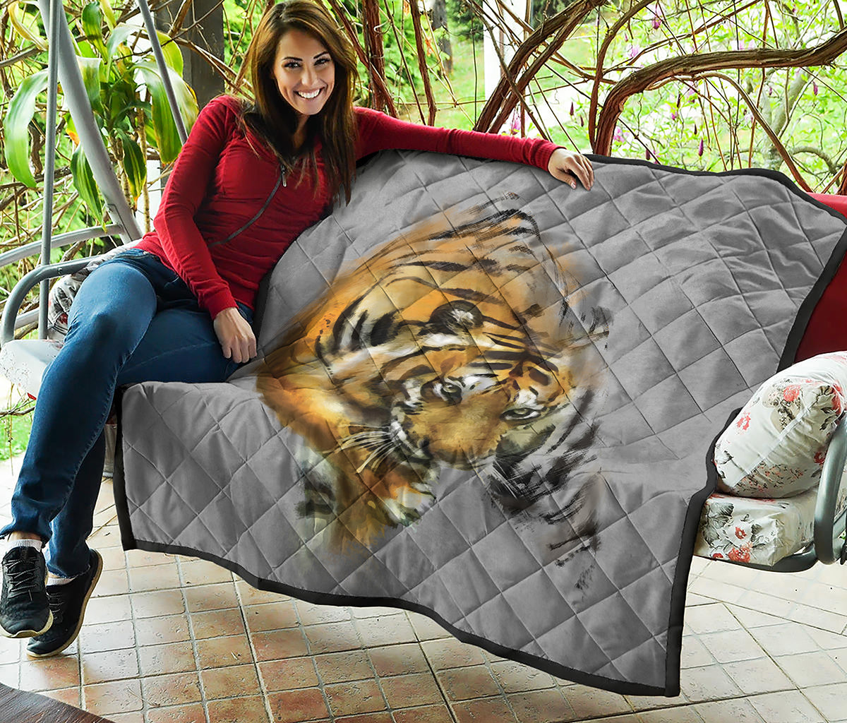 Tiger Painting Print Quilt