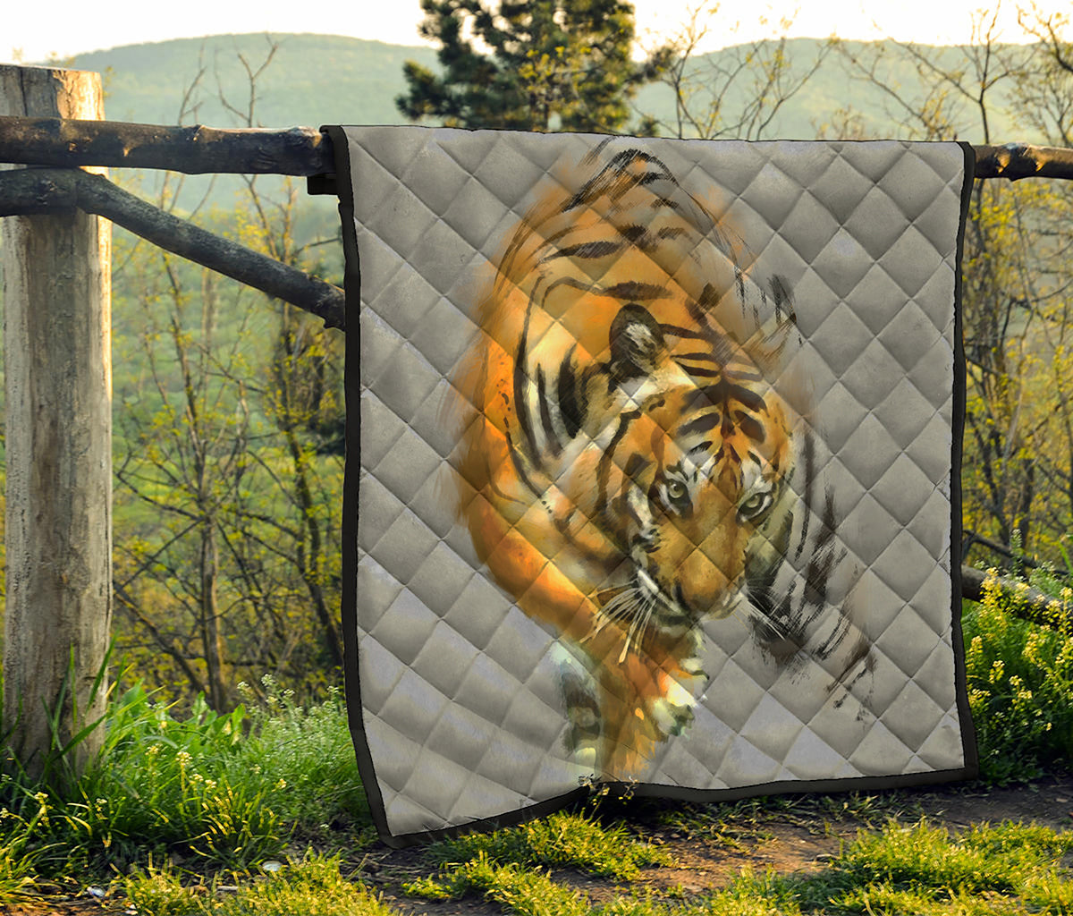 Tiger Painting Print Quilt