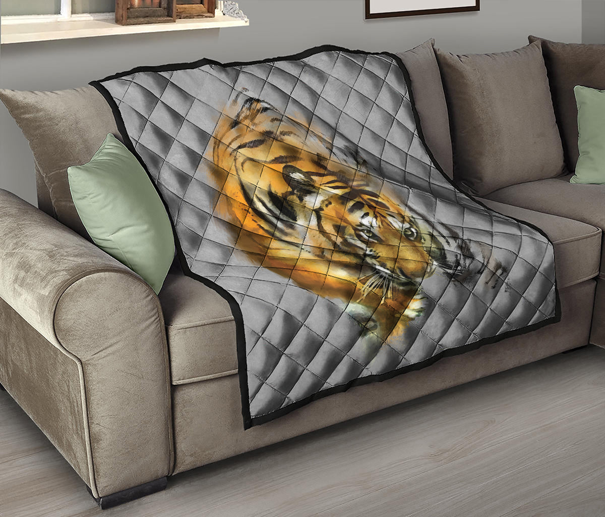 Tiger Painting Print Quilt