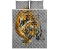 Tiger Painting Print Quilt Bed Set