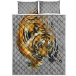 Tiger Painting Print Quilt Bed Set