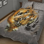 Tiger Painting Print Quilt Bed Set