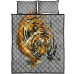 Tiger Painting Print Quilt Bed Set