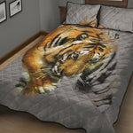 Tiger Painting Print Quilt Bed Set
