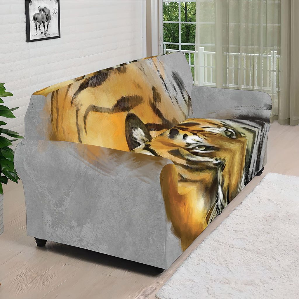 Tiger Painting Print Sofa Cover
