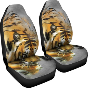 Tiger Painting Print Universal Fit Car Seat Covers